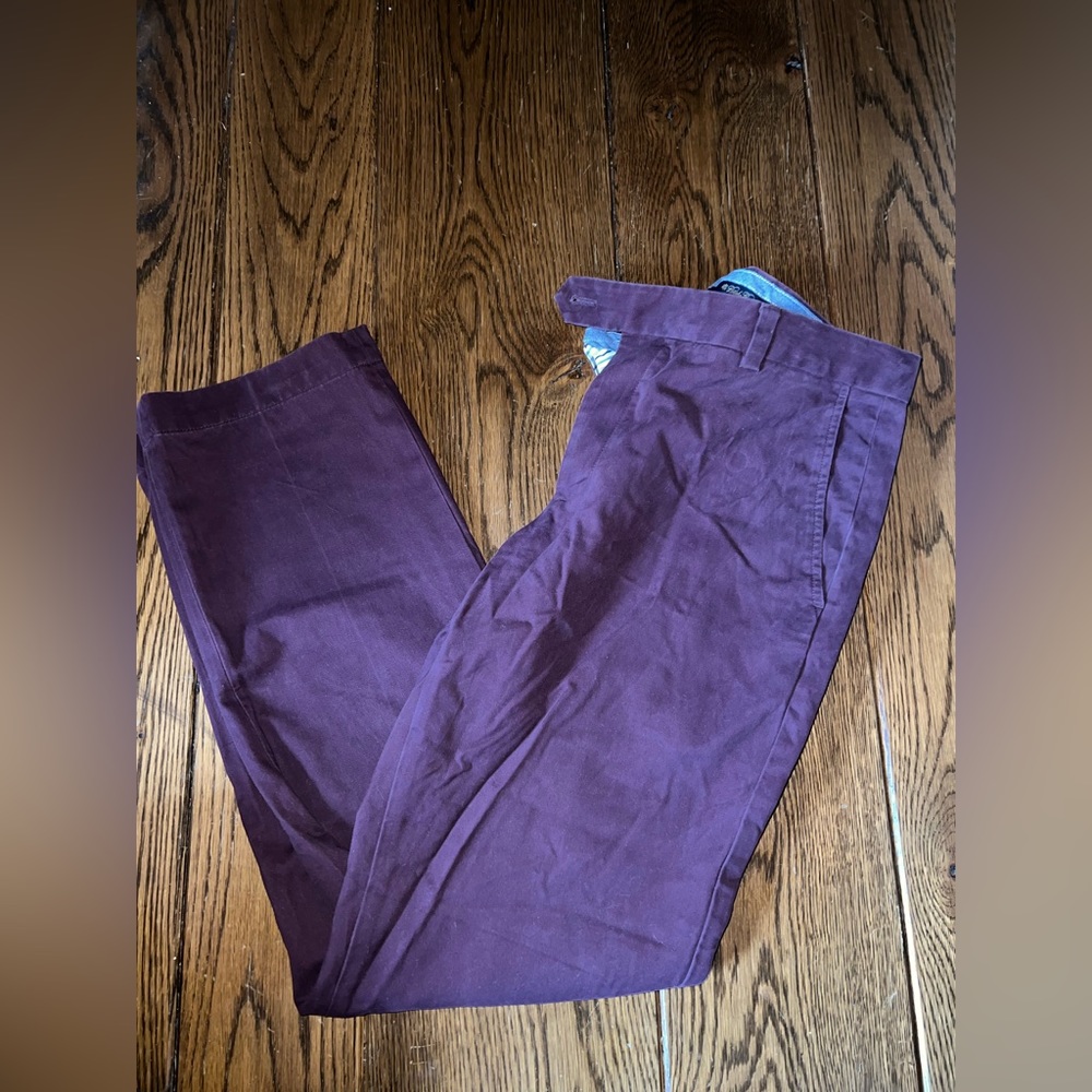 33x32 mens maroon/wine red brooks brothers trousers chinos pants